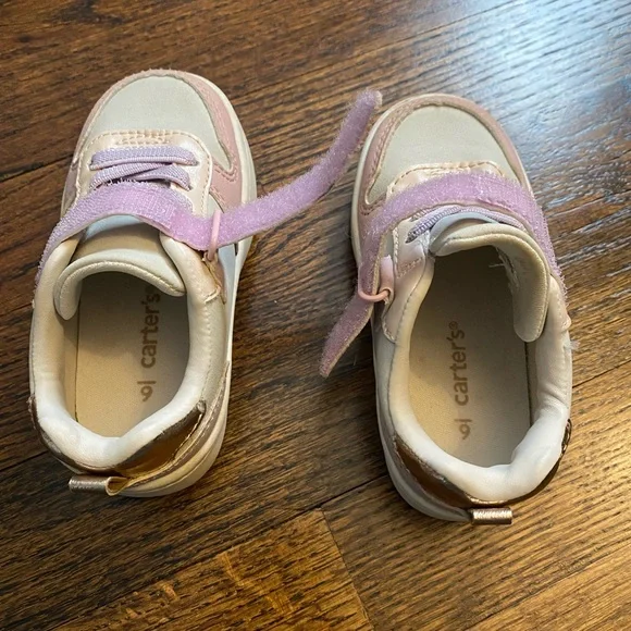 Carter's- toddler size 6 skater shoe unisex Blush Cream Kid Sneakers Miriam baby - Picture 16 of 16